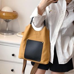 Evening Bags Canvas Bag Tote Luxury Designer Handbag Patchwork Women's 2023 Trend Simple Shopping Eco Korean Crossbody Shoulder