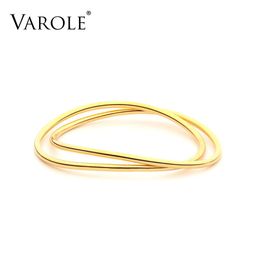 Bangle VAROLE Double Line Cuff Bracelets Bangles For Women Accessories Fashion Jewellery Gift Pulseras Dropshipping