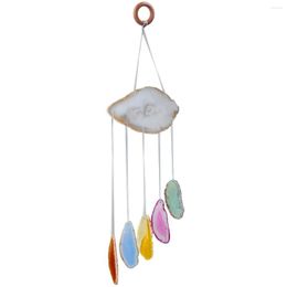 Jewelry Pouches Natural Agate Slices Wind Chimes Handmade Wall Window Hanging Ornaments For Hoome Decoration