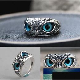 Band Rings Creative Blue Cats Eye Ring For Women Men Vintang Unique Cute Animal Factory Price Expert Design Quality Latest S Dhgarden Dhcbm