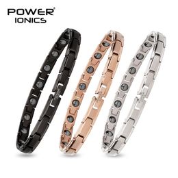 Bangle Power Ionics 100% Titanium Magnetic Therapy Slim Fashion Womens 6mm Bracelet Balance Body Lover Famliy Health Gift Free Engrave