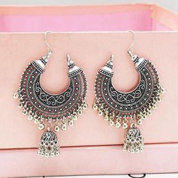 Dangle Earrings Afghan Gold Color Oxidized Big Circle For Women Long Tassel Bells Statement Jhumka Earring Egypt Turk Gypsy Jewelry