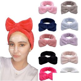 Party Favour 8 Colour Bow Hair Band Coral Veet Ladies Wash Headband Pure Hairband 7.7X2.2 Inches Drop Delivery Home Garden Festive Sup Dhy5U