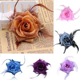 Charms Fabric Flowers Brooches For Women Girls Jewellery Fashion Wedding Rose Flower Brooch Pins Clothing Cloth Accessory