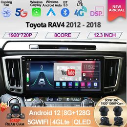 For Toyota RAV4 RAV 4 2012 - 2018 12.3'' QLED Screen Android Auto Radio Carplay 4G Car Multimedia GPS Navigation autoradio Wifi-3