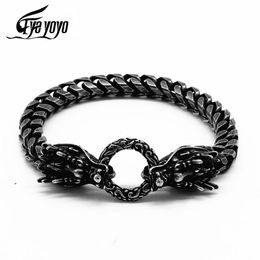 Bangle Vintage Link Dragon Bracelet Handmade Rock Stainless Steel Keel Bracelet Motorcycle Bracelets Male Hand Jewelry Gift Boyfriend