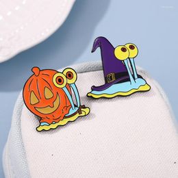 Brooches Halloween Badge Pins Brooch Anime Snail Pumpkin Enamel Lapel Pin Jewelry Gift Cute Jeans Hat Deco Accessories For Friends