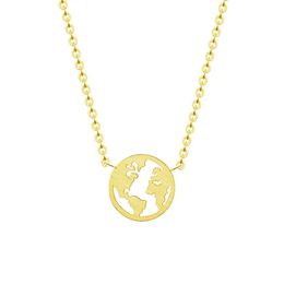 Necklaces Wholesale 10PCS World Map Necklace Earth Map in Circle Globe Necklace Fashion Jewellery Gifts For Women Men