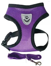 Dog Collars Cat Harness Vest Walking Lead Leash For Puppy Dogs Collar Polyester Adjustable Mesh Small Medium Pet Accessories