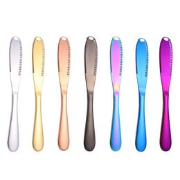 Cake Tools 430 Stainless Steel Butter Knife Cheese Dessert Jam Spreaders Cream Knifes 7 Colors Home Mtifunctional Baking Tool Drop D Dhcdc