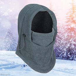 Berets Thermal Fleece Balaclava Warm Cap Winter Men Women Beanies Hats Waterproof Face Cover Hat Hooded Neck Warmer Hiking Scarves