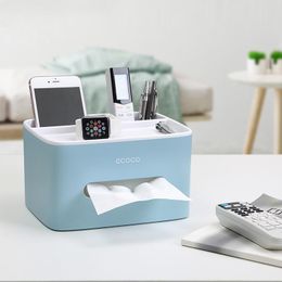 Tissue Boxes & Napkins Box Plastic Napkin Holder Desktop Storage Household Office Organizer Multifunction Paper For
