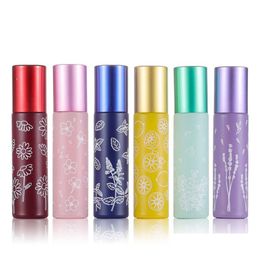 Packing Bottles 10Ml Glass Printing Roller Outdoor Portable Per Essential Oil Bottle Mini Aron Colour Cosmetic Tube Vials Drop Delive Dhwkp