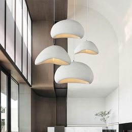 Pendant Lamps Light Nordic Minimalist Wabi-Sabi Creamy Style Retro Led Chandelier Living Dining Room Home Decor Bedroom Lights