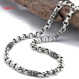 Necklaces Real Silver Floral Necklace Man Woman S925 Sterling Silver Classic Lotus Circle Combination Necklace Jewellery