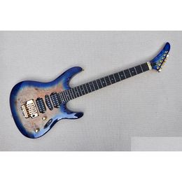 Party Hats Factory Custom Blue Body Electric Guitar With Scalloped Rosewood Fingerboard 24 Frets Gold Hardware Drop Delivery Home Ga Dhvcf