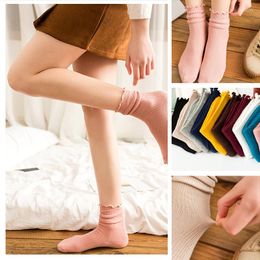 Women Socks Women's Cotton Female Summer Ruffle Solid Sock Japanese Kawaii Harajuku Lolita Girl Cute Fashion Street Funny