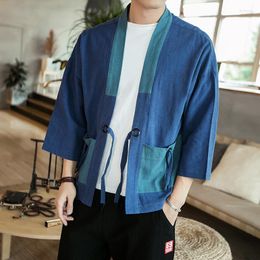 Ethnic Clothing Japanese Kimono Cardigan Harajuku Men Cotton Haori Yukata Traditional Male Samurai Plus Size XXXXXL