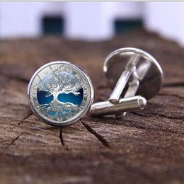 Fashion Tree of Life Cufflinks for Men Best Man Cufflinks High Quality Wedding Suit Shirt Cuff Links Button Jewellery Accessories