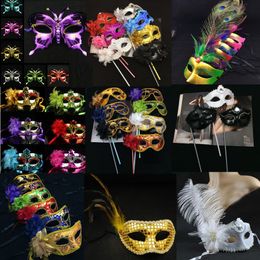 Party Masks 12 Pcs Women Masquerade Mask Mardi Gras Gold Carnival Prom Venetian Half Retro Masks Christmas Costume Fancy Dress Party Favours 230523