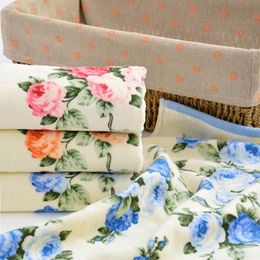 34*75cm Soft Thick Face Towel Flower Print Microfiber Quick Dry Lint-Free Home Hotel Bathroom Washcloth Bath Towels for Adults