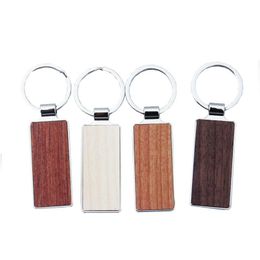 Keychains Lanyards Wooden Keychain Pendant Personalized Walnut Key Chain Diy Keyring Christmas Thanksgiving Gift Drop Delivery Fas Dhvpf