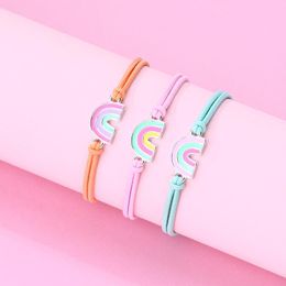 Bracelets Gelang Anakanak Pelangi Warnawarni Lucu Tali Dapat Disesuaikan Kepang Bff Sahabat Baik Jimat Lucu Hadiah Perhiasan untuk Anakan