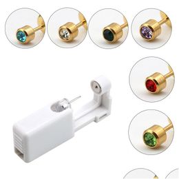 Body Arts Art Disposable Safe Sterile Ear Piercing Unit Gold Color Stone Cartilage Gun Piercer Tool Stud Jewelry Drop Delivery Healt Dhq16