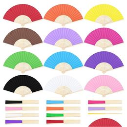 Party Favour Candy Colour Diy Folding Fan Single Sided Paper Childrens Painting Gift Drop Delivery Home Garden Festive Supplies Event Dhfdj