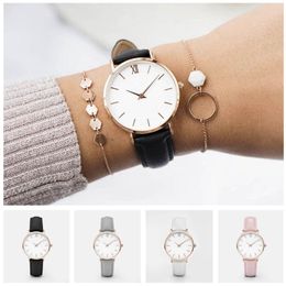 Wristwatches Ladies Watches Crystal Quartz Wrist Watch Fashion Women Leather Luxury Pink Black Femme Small