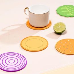 Table Mats 8PCS Creative Novelty Placemat Waterproof Heat Insulation Non-Slip Bowl Pad Simulation Hamburger Mug Coffee Cup