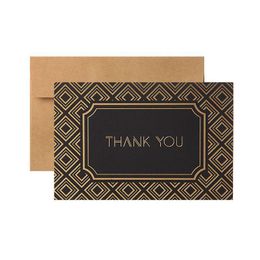 Greeting Cards 4 Styles Bronzing Holiday Handwritten Folding Thank You Mothers Day Christmas Gift Supplies With Envelopes Drop Deliv Dh4Qz