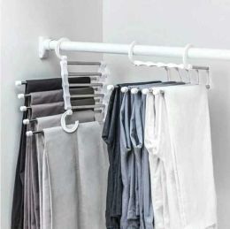 5 Layers Multi Functional Clothes Hangers Pant Storage Cloth Rack Trousers Hanging Shelf Non-slip Clothing Organizer Storage Rack new