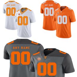 Custom Tennessee Volunteers jerseys Customise men college white orange Grey us flag fashion adult size american football wear stitched jersey