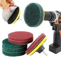 Cleaning Brushes 4 Inch Drill Power Brush Tile Scrubber Scouring Pads Cleaning Kit Household Cleaning Tool for Bathroom Floor Tub Polishing Pad G230523