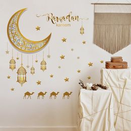 Other Event Party Supplies Ramadan Window Stickers Eid Mubarak Decoration Islamic Muslim Decor Al Adha Kareem Wall 230522