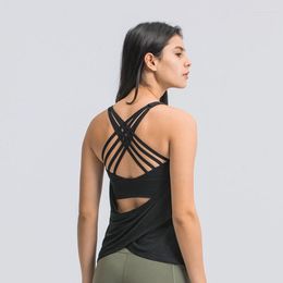 Yoga Outfit Sexy Sports Bra For Women Gym Underwear Fitness Wear Crop Top Two-piece Cross Straps Beauty Corset Back Active Clothing