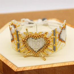 Bangle Zhongvi MIYUKI Bracelet 3D Heart Bracelet Bohemian Bracelets Pulseras Mujer Moda 2020 Women Jewelry Boho Handmade Loom Bead