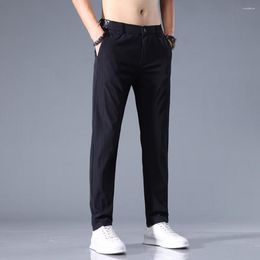 Men's Pants Stylish Men Suit Quick Dry Mid Waist Pockets Breathable Trousers Male Clothes