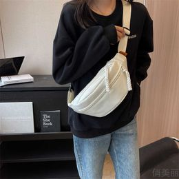 Waist Bags Waterproof Outdoor Fanny Pack 2023 Summer New Korean Style Fashionable and Zipper Women s Wide Shoulder Strap Small Crossbody 230523