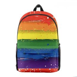 2023 LGBT Designer Backpacks Colour Series Surrounding 3d Digital Printing Bookbag Youth Campus Student Backpack pride back pack 230522