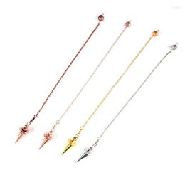 Pendant Necklaces Cone Metal Pendulum For Antique Copper Gold-color Spiritual Pendulo Healing Pendule Jewellery Gift