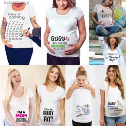 Maternity Tops Tees 2020 Brand New Women Pregnancy Clothes Baby Now Loading Pls Wait Maternity T Shirt Summer Short Sleeve Pregnant T-shirts T230523