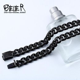 Bracelets BEIER Vitage Stainless steel Make Old Flat Trimming Chain Bracelet Bangle man Domineering Style Of Personality Gift BC8051