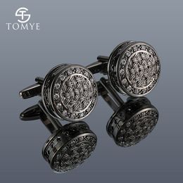 Cufflinks for Shirt TOMYE XK20S005 High Quality Luxury Crystal Round Men Tuxedo Formal Dress Cuff Links Wedding Gifts Jewellery