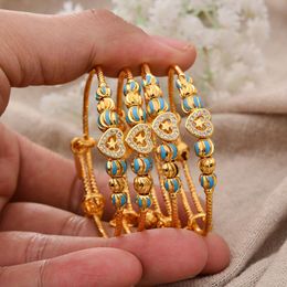 Bangles Fashion Bangles For Child Kid Girl Boy 4 Pcs Luxury Nigeria Dubai Gold Colour Jewellery Gift Bangels Bracelets
