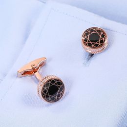 Cufflinks Rose Gold Colour Vintage High-grade Men's French Shirts Cuff Buttons Business Banquet Wedding Gifts Luxury Jewellery