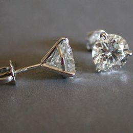 Solitaire Stud earring AAAAA Cz stone Real 925 Sterling silver Birthstone Party wedding Stud Earrings for women Bridal Jewelry