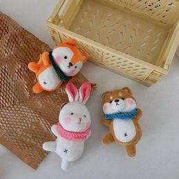 Keychains Ballet Animal Plush Pendant Dog Bear Pig Key Chain Sweet Bag Stuffed Toy Children Gift Creative
