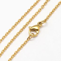 Necklaces 100pcs 2mm Gold Stainless Steel Link Chains Necklaces Fashion Jewellery Cuban Chains For DIY Jewellery Making Findings